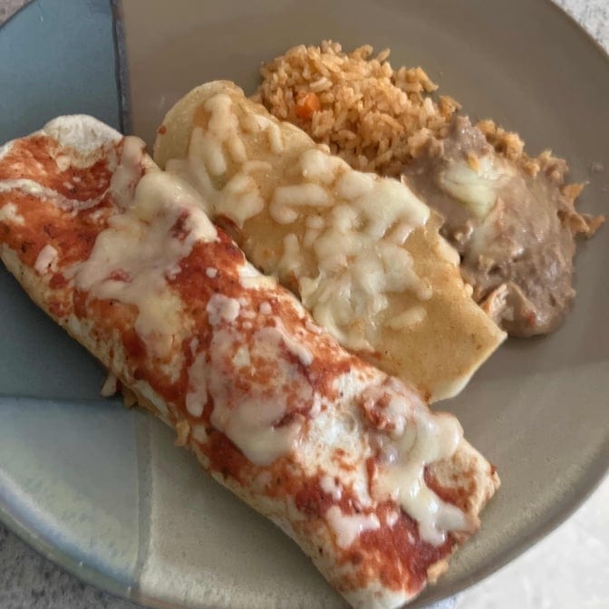 18. One Burrito, One Enchilada, Rice & Beans.