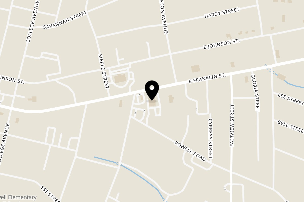 Map showing the location of Casa Grande Cantina & Grill on 392 E Franklin St in Hartwell